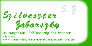 szilveszter zaborszky business card